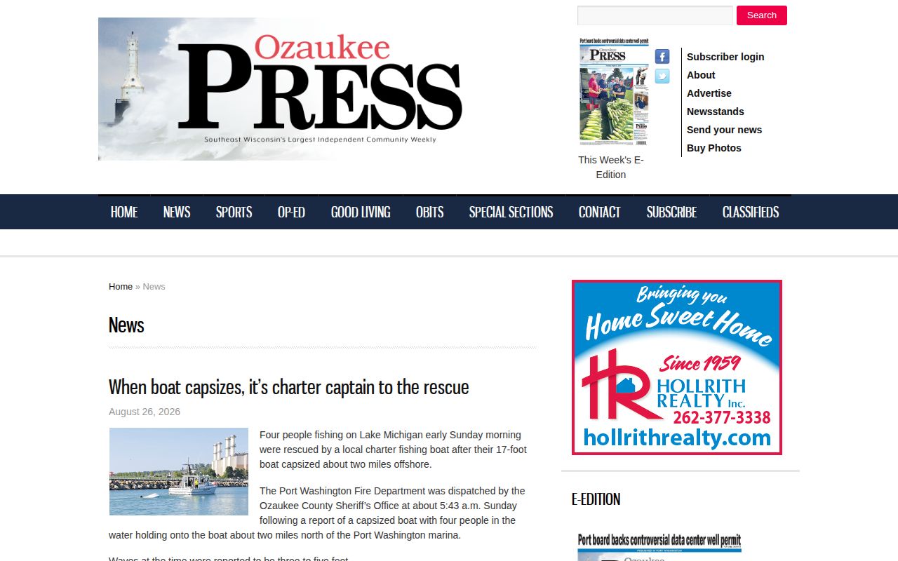 Ozaukee County arrest news source page